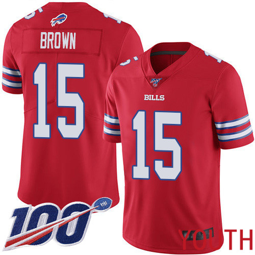 Youth Buffalo Bills 15 John Brown Limited Red Rush Vapor Untouchable 100th Season NFL Jersey